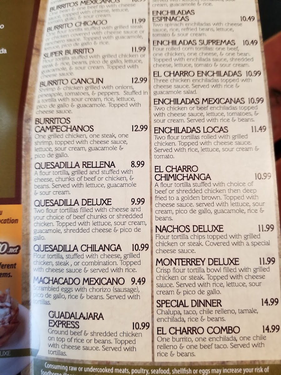 Menu El Charro Mexican Restaurant-1