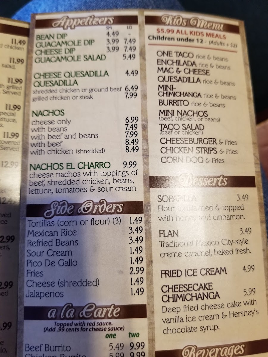 Menu El Charro Mexican Restaurant-8